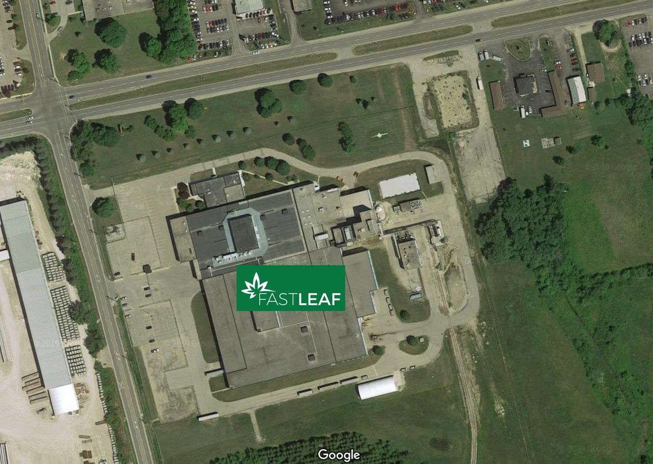 Aerial / overhead view of the Fast Leaf facility at 45 Beards Lane